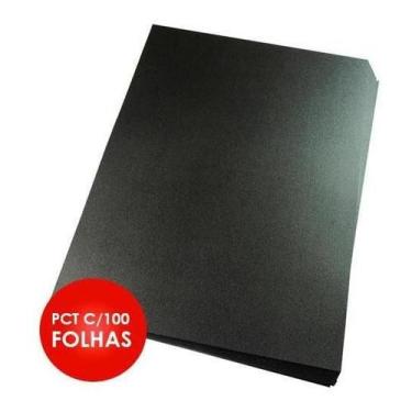 Imagem de Capa A4 Preta para Encadernação de Relatórios e Projetos Pacote com 10