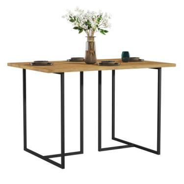 Imagem de Mesa de Jantar Mali Alto Padrão Estilo Industrial Design Moderno 120x8
