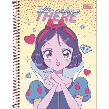 Imagem de Caderno Tilibra universitário princesas mangá 200x275mm 80fl