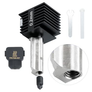 Imagem de Xirbbo Impressora 3D Hotend Para Bambu Lab A1 Mini 0,2 Mm A1 Cabeça De Extrusão, Bico De Aço Endurecido Removível De 0,2 Mm Com Manga De Silicone Resistente A Altas Temperaturas