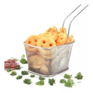 Imagem de 10 Mini Cesto P/ Fritura Servir Porções Quentes Batata Frita - Clink, 