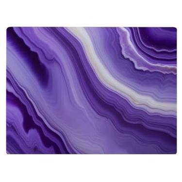 Imagem de Tábua de corte de vidro de cozinha mármore roxo presente decorativo oceano pedra de granito marmorizado presente para sua mãe esposa (roxo escuro)