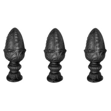 Imagem de Kit 3 Pinhas Ferro Fundido N09 P/ Grade Portão Sacada Muro - UNICLÁUDI