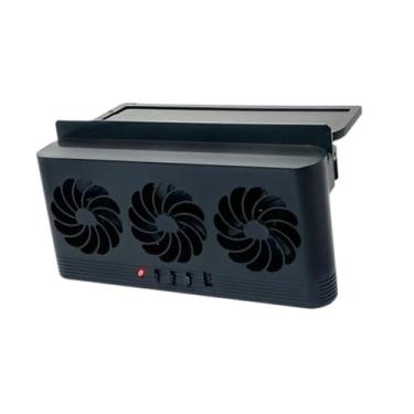 Imagem de Generic Ventilador de exaustão do carro Acessórios de interiores usb/energia solar Acessórios de interiores automotivos Fast 3 ventiladores Ventilação do, Preto