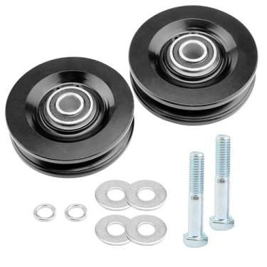 Imagem de Kit de roda de transporte de talha de telhado, compatível com elevadores de telhado TranzSporter TP250 TP400 e LH200 LH2000, substitui peça # 90040, aço carbono resistente, 2 conjuntos