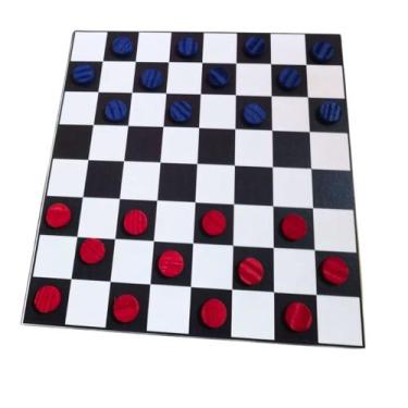 Imagem de Brinquedo Jogo de Tabuleiro Dama em Madeira 27 x 27 cm - CM BRINQUEDOS