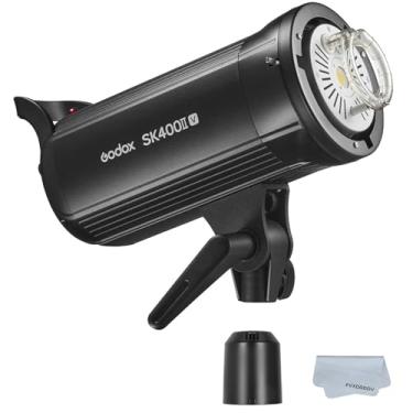 Imagem de Godox SK400II-V (Nova atualização de 2023) 400Ws Bowens Mount Photo Studio 5600±200K Luz estroboscópica embutida Sistema X sem fio 2,4G com lâmpada de modelagem de LED Bowens Mount Flashes