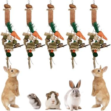 Imagem de Brinquedo para mastigar coelho palitos de mastigar gaiola para animais de estimação, brinquedo de mastigação de coelho para cobaia, hamster, feito à mão, ranger de dentes, brinquedo de dentição de