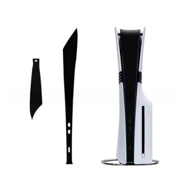 Imagem de Pacote com 2 decalques protetores de vinil, cobertura total, à prova de poeira, compatível com o console PlayStation PS5 Pro (Preto)