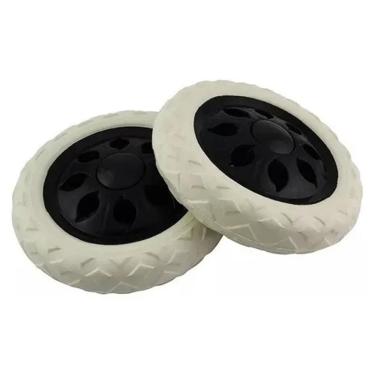 Imagem de Kit 2 Rodinhas Emborrachada Para Carrinho De Feira Sacola 16Cm