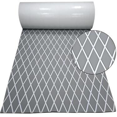 Imagem de LFYZYDSS Piso de barco, espuma vinílica acetinada, decking autoadesivo de teca sintética, plataforma marítima, tapete antiderrapante para deck, iate, barco, pesca, barco, prancha de surf, 260 cm/240