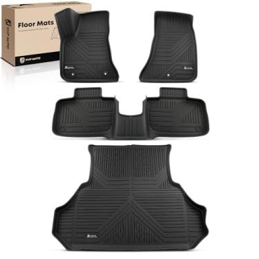 Imagem de YHTAUTO Tapetes de chão e tapete de carga compatíveis com Chrysler 300 2011-2023 AWD Dodge Charger 2011-2022 5 assentos, tapetes de carro TPE para todos os climas, impermeável, antiderrapante, inodoro