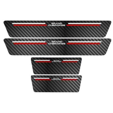 Imagem de Kit Soleira Protetora Porta Premium Red Carbon GrandCherokee - Jhow Ad