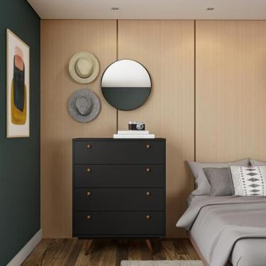 Imagem de Cômoda Viana 4 GV Preta - Mobly