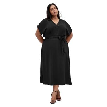 Imagem de City Chic Feminino Plus Size Maya Midi, Preto, 58
