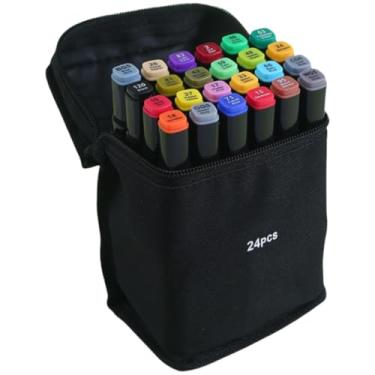 Imagem de kit Canetinhas para Pintar Bobbie Goods - Canetas Artísticas Brush Pen com Estojo – Canetinhas Coloridas com Ponta Dupla – Para Colorir, Lettering, Desenhar e Marcar – 24 Cores