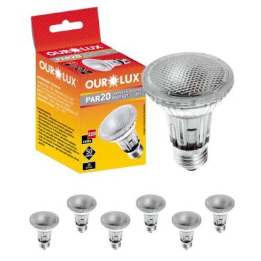 Imagem de 6 Lâmpadas Halógenas Ourolux PAR20 50W 220V E27 Luz Quente 2800K Amare