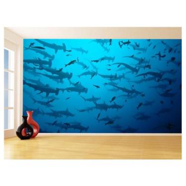 Imagem de Papel De Parede 3D Animais Tubarão Fundo Mar 3,5M Anm552 - Você Decora
