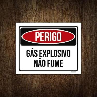Imagem de Placa Perigo Gás Explosivo Não Fume 27X35 - Sinalizo.Com