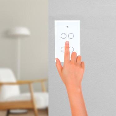 Imagem de Interruptor Inteligente Tomada Wifi Touch 4 Botões Haiz Alexa E Google