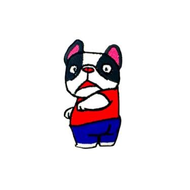 Imagem de TH88 Bulldog Francês Cachorrinho Filhote de Estimação de Cachorro Fofo Logotipo 1 Patches Costurar Ferro em Aplique Bordado Emblema Placa Patch Jaqueta Roupas Fantasia DIY