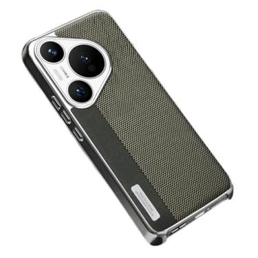 Imagem de FWYANZH Capa de couro para Huawei Pura 70 Ultra/70 Pro +/70 Pro/70, revestimento minimalista sem borda capa de emenda cor elegante capa anti-impressão digital, bronze, 70