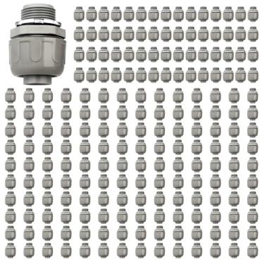 Imagem de HDHAODA Conectores de conduíte, conector apertado líquido de 3/4 polegadas NPT não metálico para conexões de conduíte flexíveis elétricas de PVC, reto de 180 graus, listado pela UL para ferramentas de