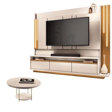 Imagem de Estante Home Theater Montane Off White Cinamomo E Mesa De Centro Sky Off White - Hb Móveis