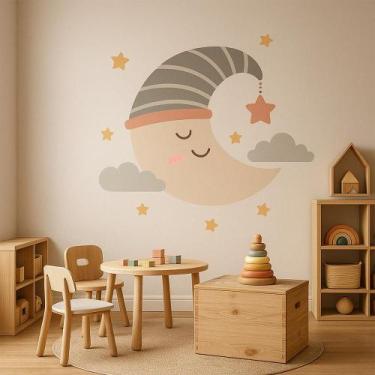 Imagem de Adesivo De Parede Lua Infantil Autocolante Destacável - PAPEL E PAREDE