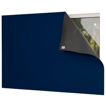 Imagem de Cortina Painel Blackout 100% com Fixador para Sala Quarto Cozinha e Tamanhos(Marinho,1,40 x 2,55)