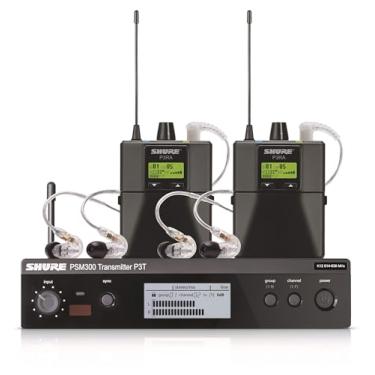 Imagem de Shure Sistema de monitor pessoal sem fio PSM300 P3TRA215TWP Pro com fones de ouvido SE215-CL - Twinpack
