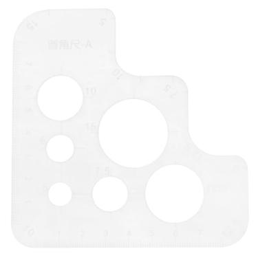 Imagem de Dsjnf Modelos redondos de acrílico para couro, faça você mesmo, modelo redondo de acrílico transparente, modelo de régua de costura arredondada, modelos de canto de emenda ferramenta de posicionamento