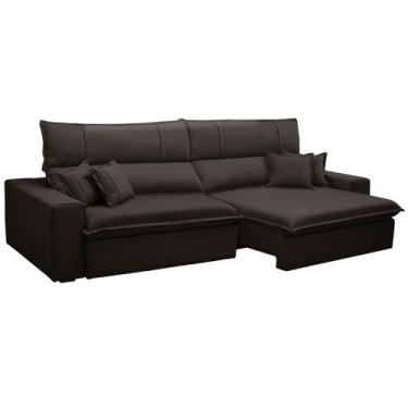 Imagem de Sofá Retrátil Reclinável Para Sala 4 Lugares 290cm Aisha F04 Veludo Ma