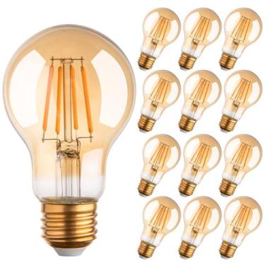 Imagem de Lâmpada LED runquiz Vintage A19 Edison 4W E26, pacote com 12