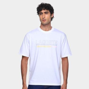 Imagem de Camiseta Lacoste Estampada Masculina, Branco, M