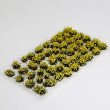 Imagem de 53 peças de diorama de 5 mm de altura - flores - grama irregular - cachos de flores irregulares - musgo seco verde estático - grama para modelo-trem-cenário, terreno de jogos de guerra, dioramas e