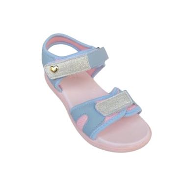 Imagem de Papete Feminina Infantil Sandália Menina Escolar Rosa Fecho de Contato Shoes Kids (Rosa Azul Bebê, BR, Criança de 1 a 3 anos, Numérico, 23)