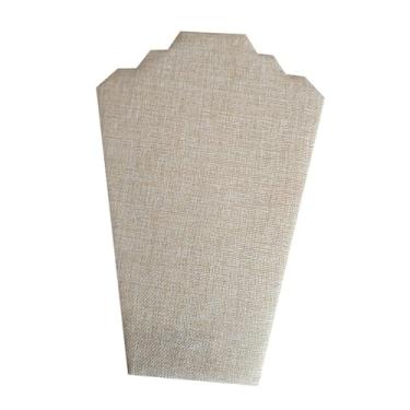 Imagem de Colaxi Suporte de exibição de colar Suporte de cavalete de colar mostrando busto de exibição de joias dobráveis ​​para lojas de varejo Venda em casa Galeria, Bege