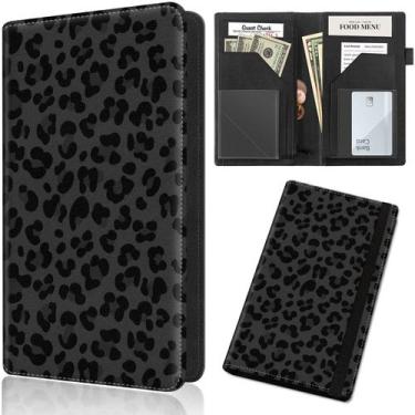 Imagem de Livro de servidor SDDFRHGH 13x23 cm em couro PU com estampa de leopard
