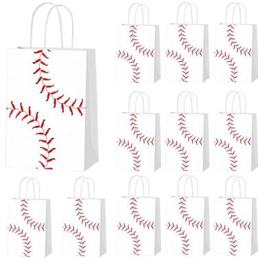 Imagem de Küchera Sacos de presente de beisebol para crianças – Pacote com 12 sacos de lembrancinhas de festa com tema esportivo de beisebol para meninos e meninas – Lanche e guloseimas para aniversário ou