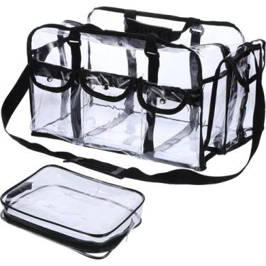 Imagem de Bolsa de maquiagem de viagem Abbylike em PVC transparente com bolsos e