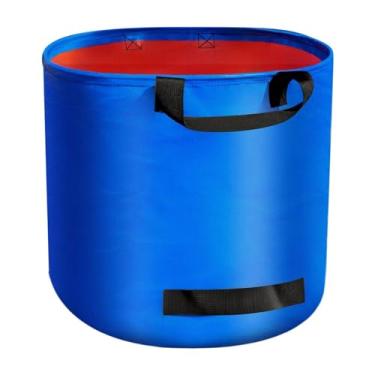 Imagem de KiBcsLic Saco de jardim, saco de folhas, reutilizável, lixeira de acampamento, coletor de lixo, recipiente de armazenamento com alças para aparas de grama, 200l