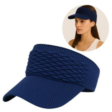 Imagem de Viseira Boné Feminino com Aba Longa Ajustável e Respirável Moda Praia 