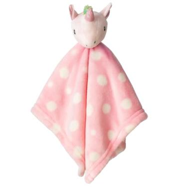 Imagem de Naninha Bebê Pelúcia Fofinho Criança Antialérgica Loaní Com Prendedor de Chupeta 30x30cm (Unicornio Rosa)