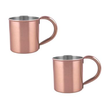Imagem de Kit 2 Caneca Moscow Mule Inox Cobre 300Ml Drink Caipirinha