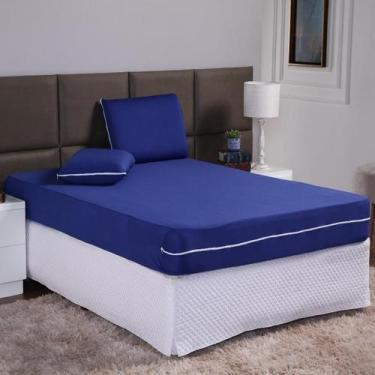 Imagem de Capa De Colchão Queen 30Cm + Fronha Zíper Malha Lisa 3 Peças - Ametist