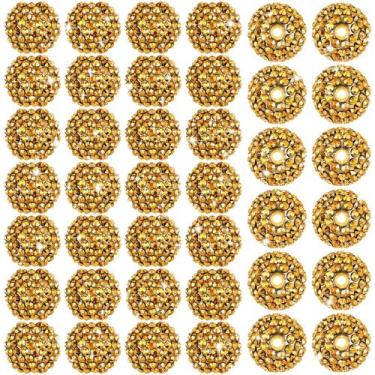 Imagem de Craft Beads Loetere 40 peças de bolas de discoteca douradas com strass