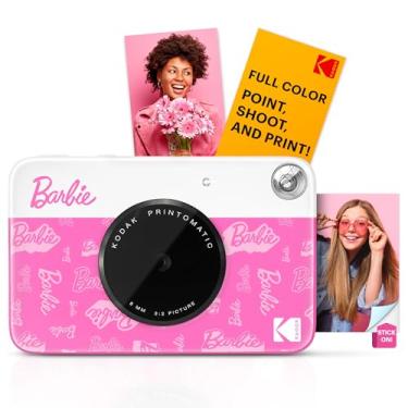 Imagem de Kodak Câmera Barbie Printomatic digital, impressão instantânea colorida fotos autoadesivas 5 x 7,5 cm, Tecnologia de impressão ZINK, 5 MP, Flash, Aceita Cartão MicroSD, Light Pink
