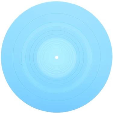 Imagem de ibasenice Tapete de vinil para toca-discos de silicone antiestático tapete protetor azul