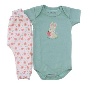 Imagem de Kit 2 Peças Maternidade Enxoval Bebes Recém Nascido Body Mijão Saruel Roupa Para Bebe (P, Chamego)